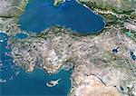 Turkey, True Colour Satellite Image With Border