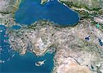 Turkey, True Colour Satellite Image With Border