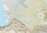 Turkmenistan, Relief Map with Border