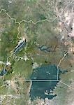 Uganda, True Colour Satellite Image With Border