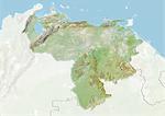 Venezuela, Relief Map with Border and Mask