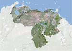 Venezuela, Satellitenbild mit Bump-Effekt, Grenze und Maske