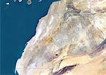 Sahara occidental, Image Satellite couleur vraie avec bordure