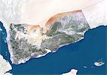 Yemen, True Colour Satellite Image With Border and Mask