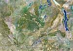 Zambia, True Colour Satellite Image With Border