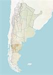 Argentinien und der Provinz Chubut, Reliefkarte