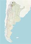 Argentina and the Province of Salta, Relief Map