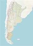 Argentina and the Province of Santa Cruz, Relief Map