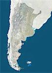 L'Argentine et la Province de terre de feu, True Image Satellite en couleurs