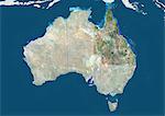 Australien und der Bundesstaat Queensland, True Colour-Satellitenbild