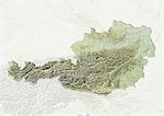 Austria, Relief Map With Boundaries of States