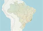 Brésil et l'état d'Espirito Santo, carte en Relief