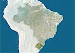 Brazil and the State of Rio Grande do Sul, True Colour Satellite Image