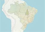 Brazil and the State of Tocantins, Relief Map