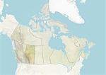 Canada and the Province of Alberta, Relief Map