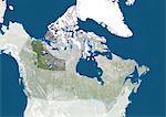 Canada and the Northwest Territories, True Colour Satellite Image