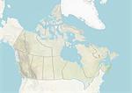 Kanada und der Provinz Nova Scotia, Reliefkarte
