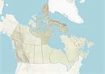 Canada and the Territory of Nunavut, Relief Map