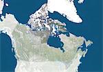 Canada and the Territory of Nunavut, True Colour Satellite Image