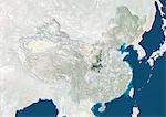 La Chine et la Province du Shaanxi, Image Satellite de la couleur vraie