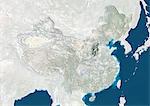 China and the Province of Shanxi, True Colour Satellite Image