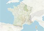 France and the Region of Champagne-Ardenne, Relief Map