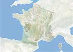 France et la région Poitou-Charentes, Image Satellite avec effet de relief