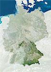 Germany and the State of Bavaria, True Colour Satellite Image