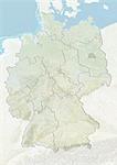 L'Allemagne et le Land de Berlin, carte de Relief