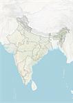 Indien und dem Bundesstaat Assam, Reliefkarte
