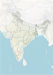 Indien und der Bundesstaat Westbengalen, Reliefkarte
