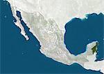 Le Mexique et l'état de Quintana Roo, True Image Satellite en couleurs