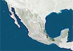 Le Mexique et l'état de Veracruz, True Image Satellite en couleurs