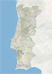 Portugal and the District of Setubal, Satellite Image With Bump Effect