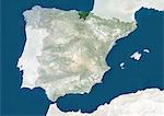 L'Espagne et le pays Basque, True Image Satellite en couleurs