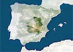 Spain and the Region of Castile La Mancha, True Colour Satellite Image