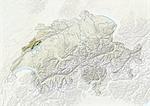 Switzerland and the Canton of Neuchatel, Relief Map