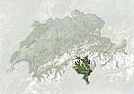 Switzerland and the Canton of Ticino, True Colour Satellite Image