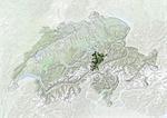 La Suisse et le Canton d'Uri, Image Satellite avec effet de relief