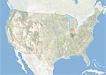 Des États-Unis et l'état de l'Indiana, Image Satellite avec effet de relief