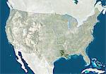 United States and the State of Louisiana, True Colour Satellite Image