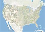 Des États-Unis et l'état du Massachusetts, Image Satellite avec effet de relief