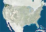 United States and the State of Washington, True Colour Satellite Image