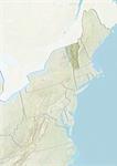 Bundesstaat Vermont und der Nordosten der Vereinigten Staaten, Reliefkarte