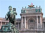 Monument to prince Eugene at the Heldenplatz within the Hofburg in Vienna, Austria.