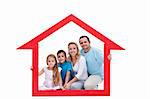 Family members in their home - real estate concept
