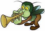 Bug and Trumpet - Cartoon Illustration, Vector