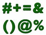 Illustration of math symbols made of grass