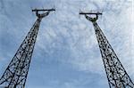 Power transmission tower, view from below