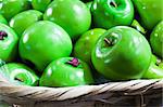 Fake green apple in basket